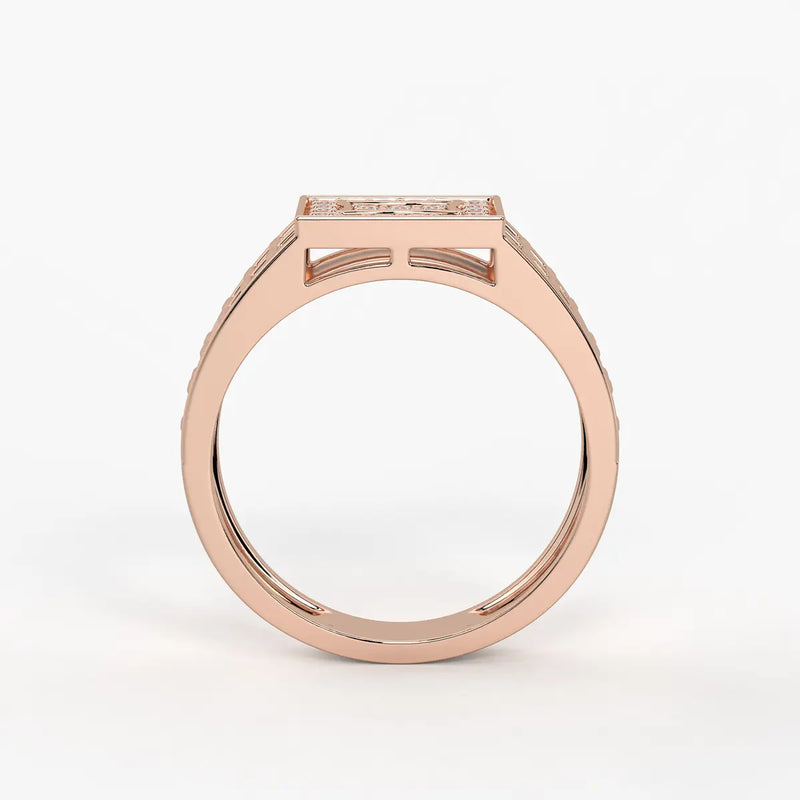Geometric Panel Statement Ring for Men