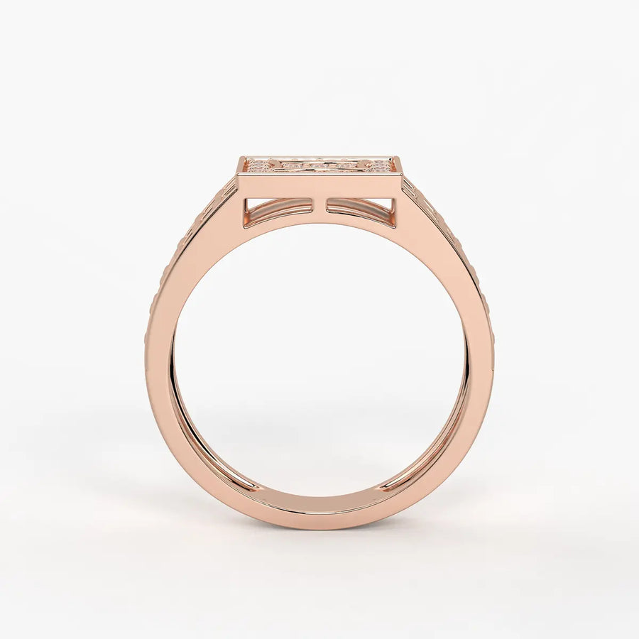 Geometric Panel Statement Ring for Men