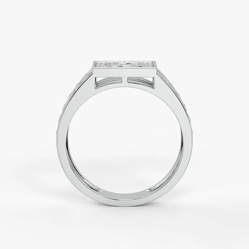 Geometric Panel Statement Ring for Men