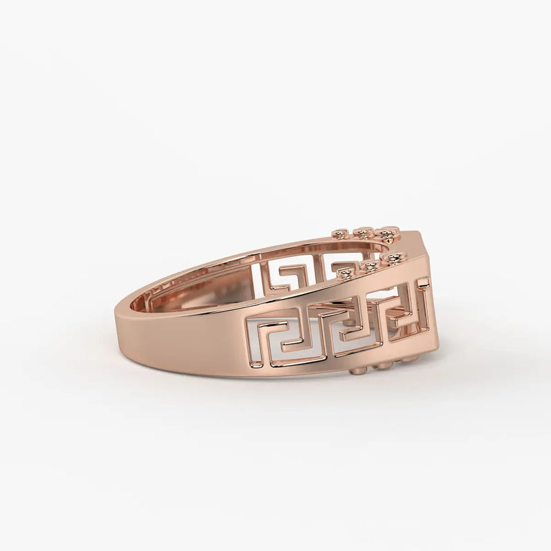 Geometric Panel Statement Ring for Men