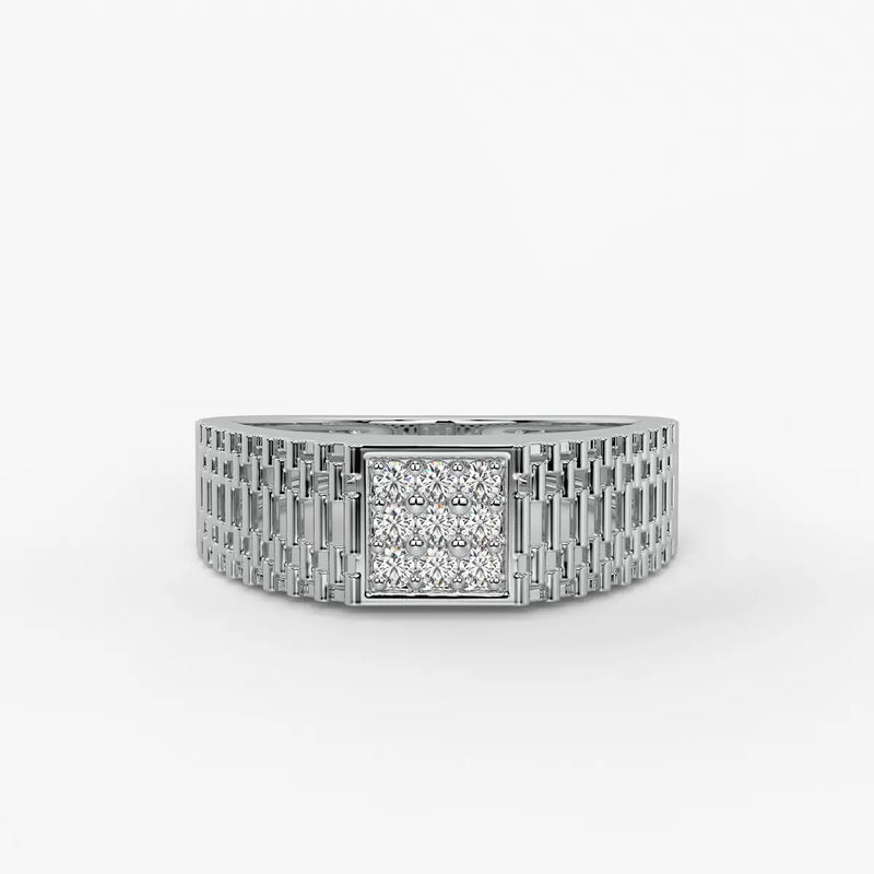 Square Cluster Statement Ring for Men