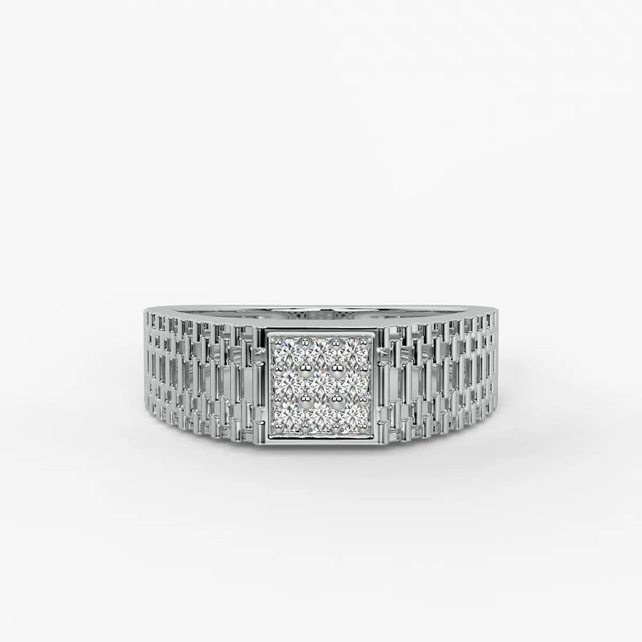 Square Cluster Statement Ring for Men