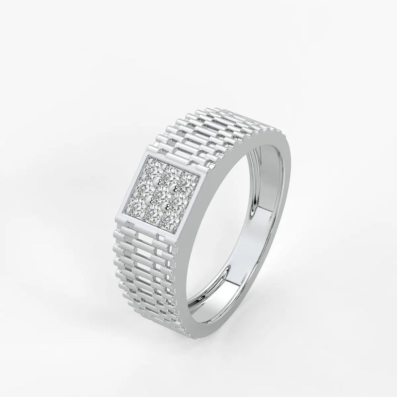 Square Cluster Statement Ring for Men