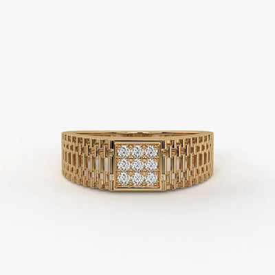 Square Cluster Statement Ring for Men
