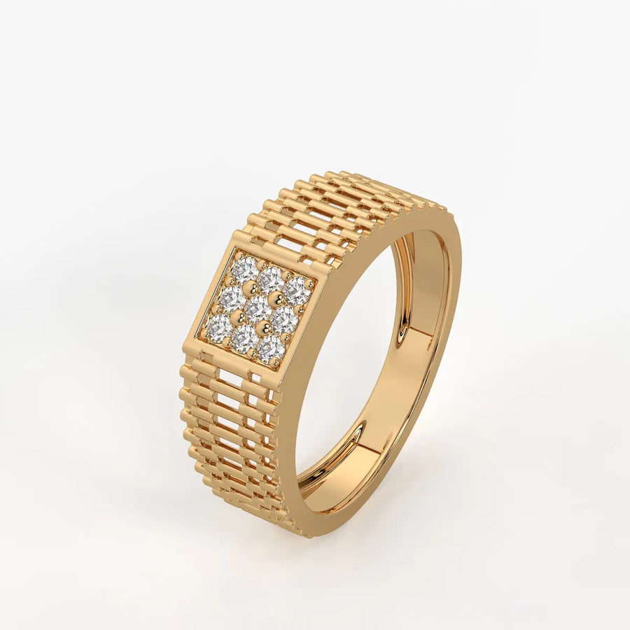 Square Cluster Statement Ring for Men