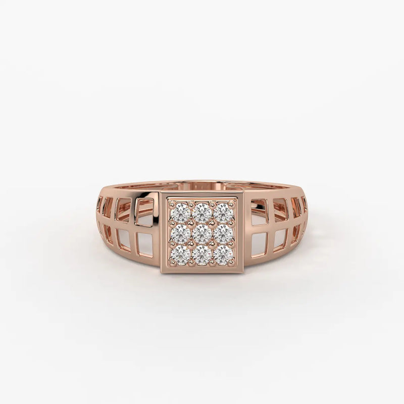 Varkon Grid Diamond Ring for Men