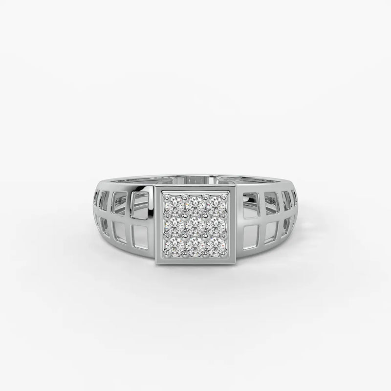Varkon Grid Diamond Ring for Men