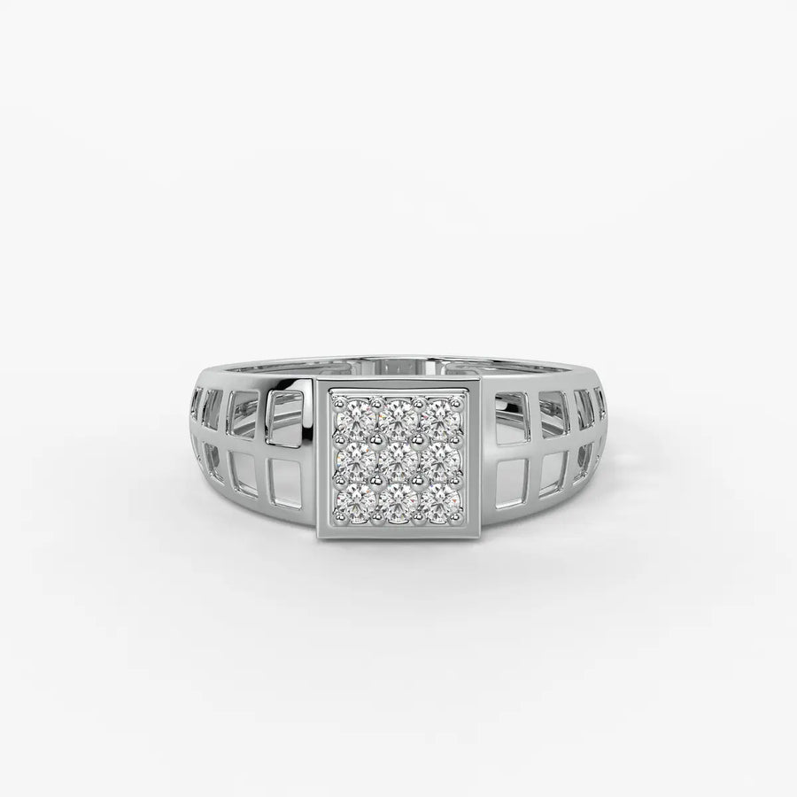 Varkon Grid Diamond Ring for Men