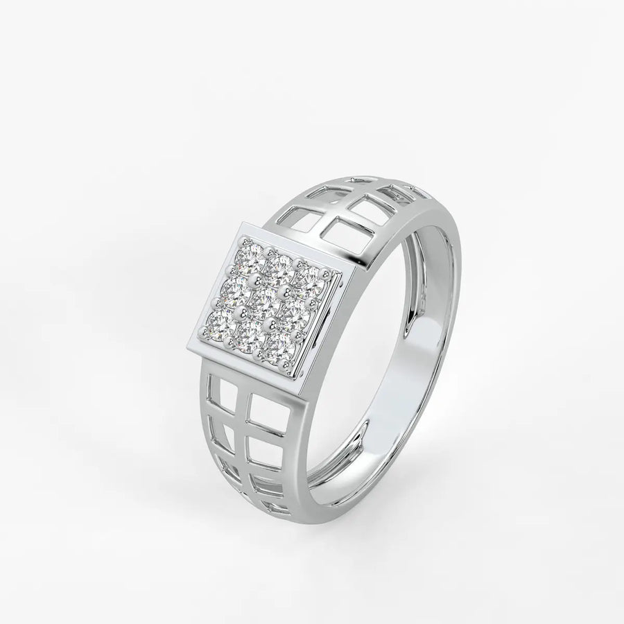 Varkon Grid Diamond Ring for Men