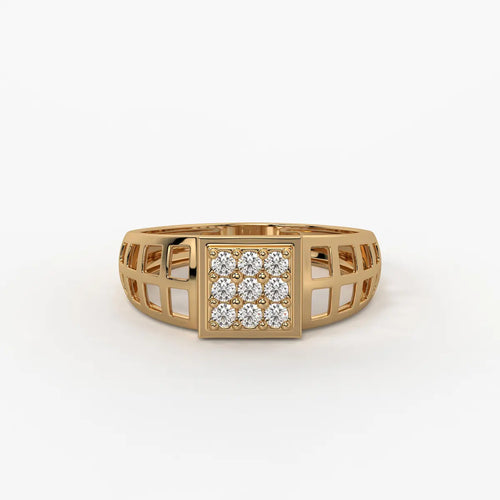 Varkon Grid Diamond Ring for Men