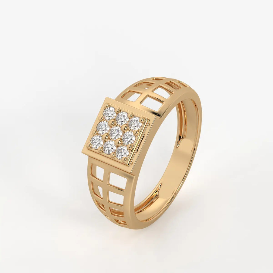 Varkon Grid Diamond Ring for Men