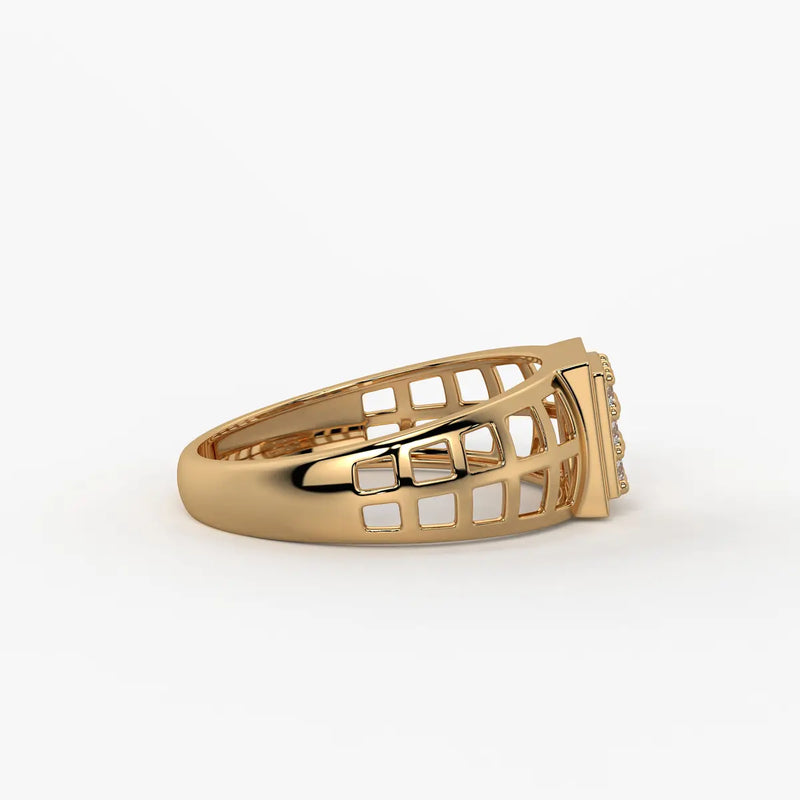 Varkon Grid Diamond Ring for Men