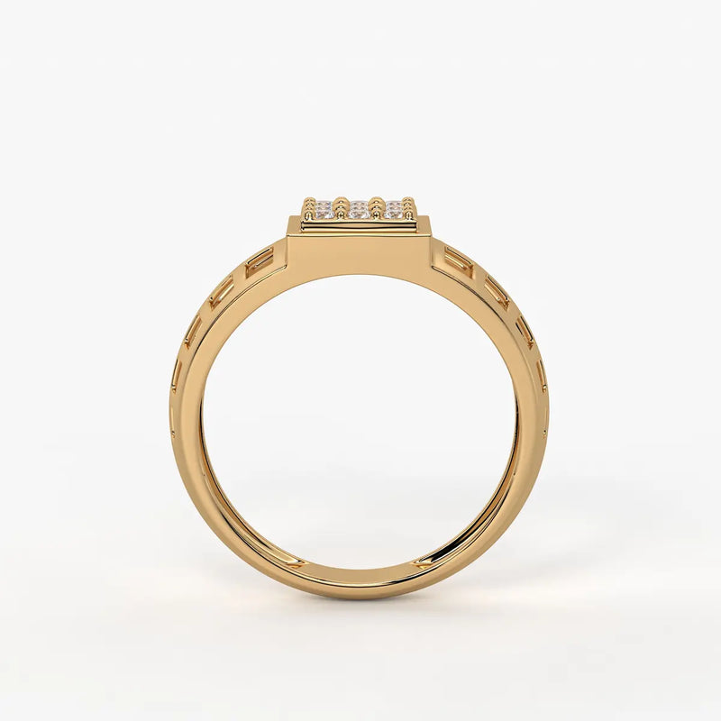 Varkon Grid Diamond Ring for Men
