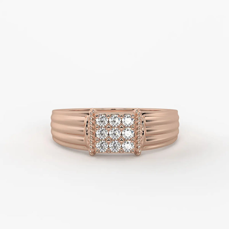 Grid Cluster Classic Ring for Men