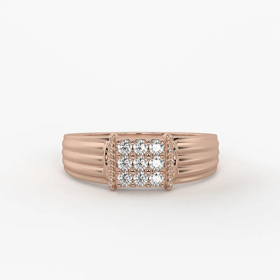 Grid Cluster Classic Ring for Men