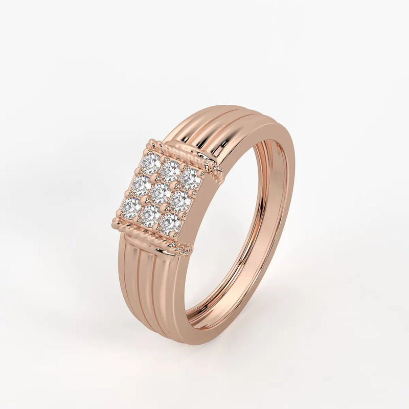 Grid Cluster Classic Ring for Men