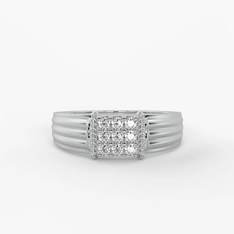 Grid Cluster Classic Ring for Men