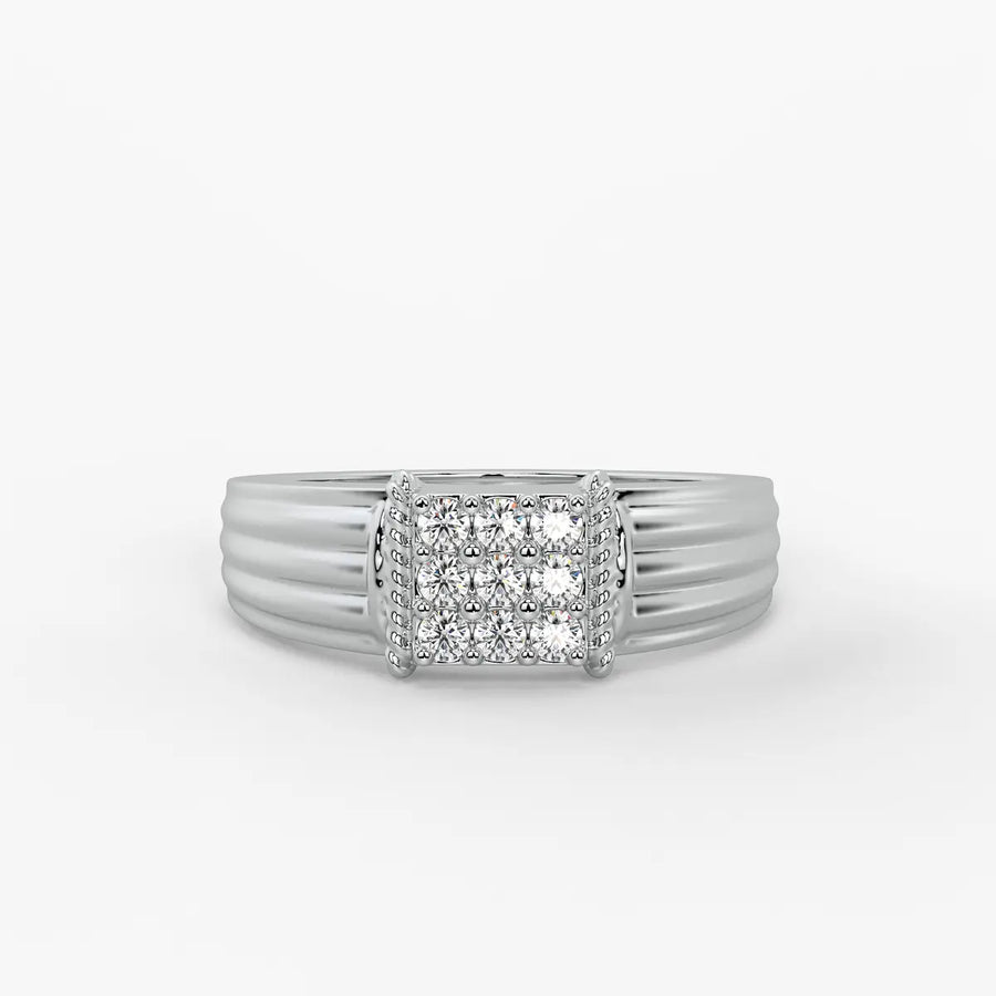 Grid Cluster Classic Ring for Men