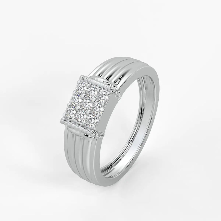 Grid Cluster Classic Ring for Men