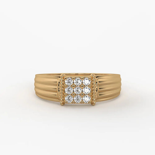 Grid Cluster Classic Ring for Men