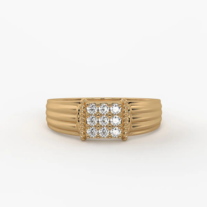 Grid Cluster Classic Ring for Men