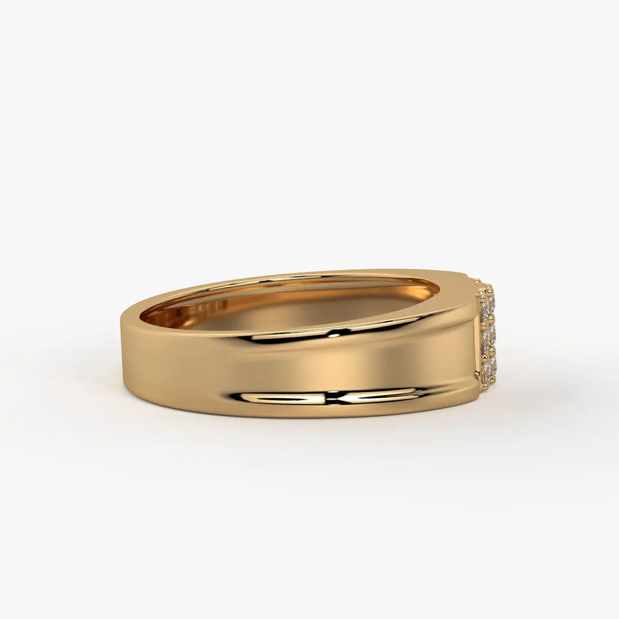 Triple Row Cluster Ring for Men