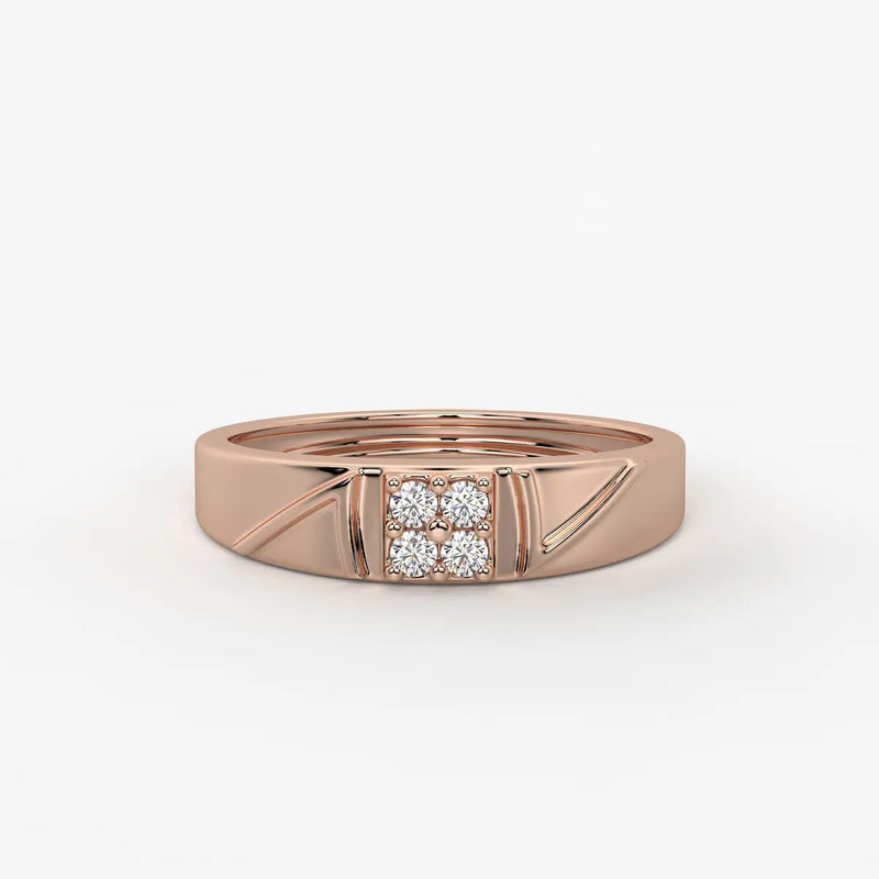 Shield Panel Signet Ring for Men
