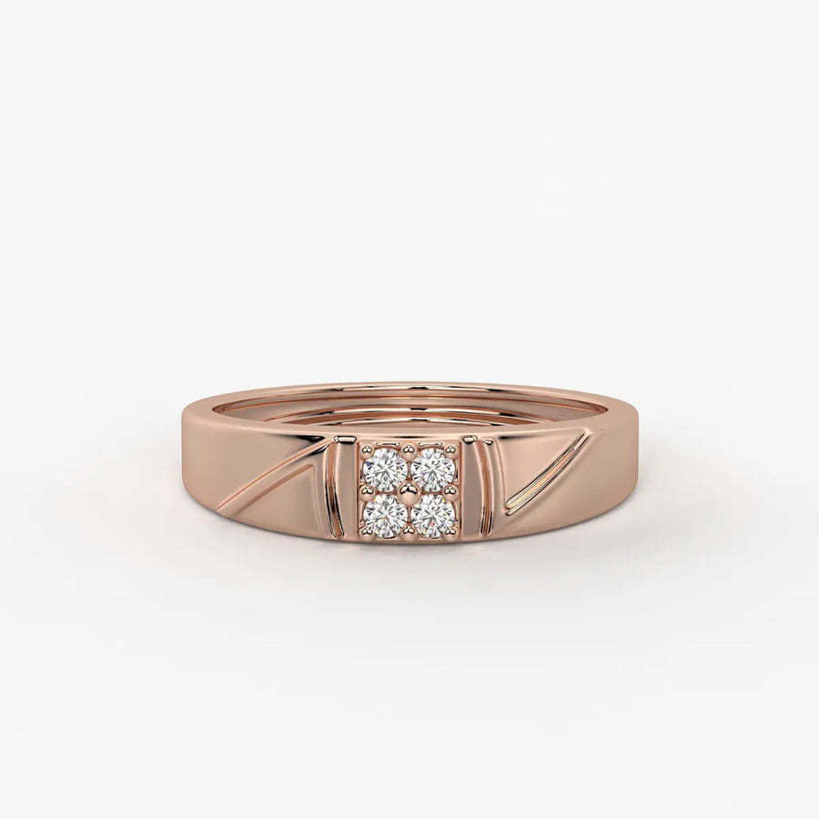 Shield Panel Signet Ring for Men