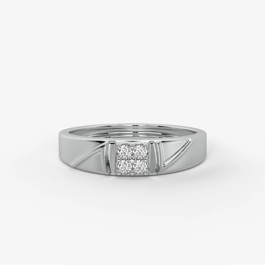 Shield Panel Signet Ring for Men