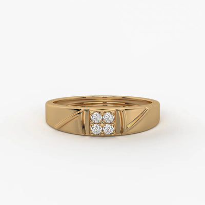 Shield Panel Signet Ring for Men