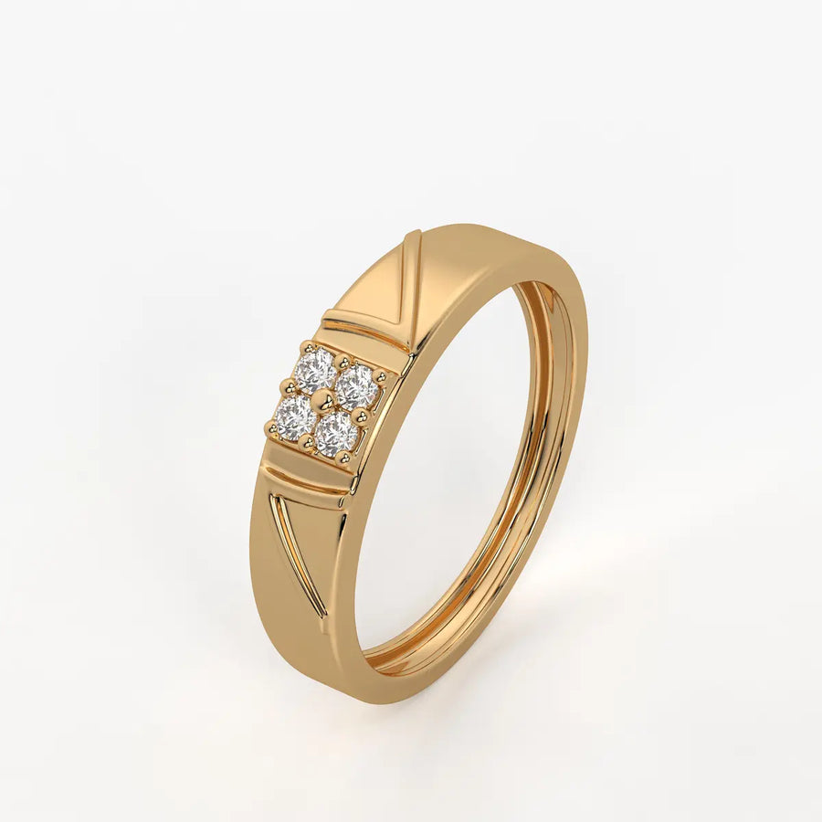 Shield Panel Signet Ring for Men