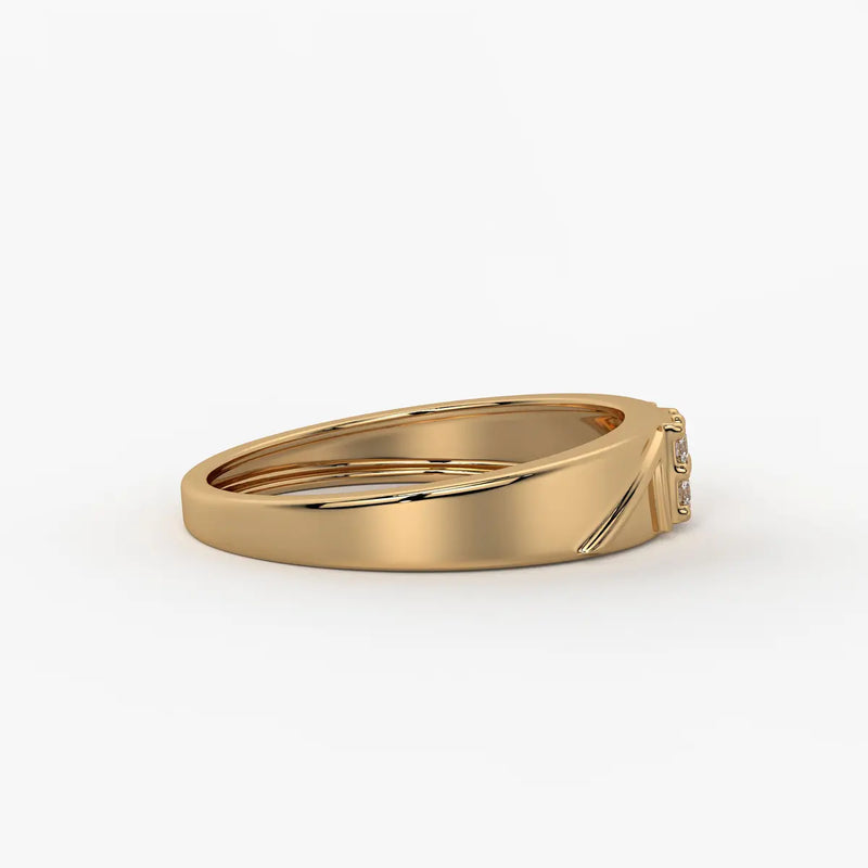 Shield Panel Signet Ring for Men