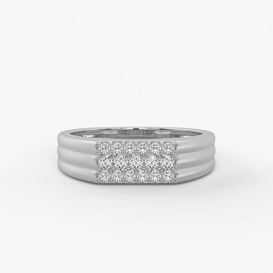 Pavé Panel Statement Ring for Men