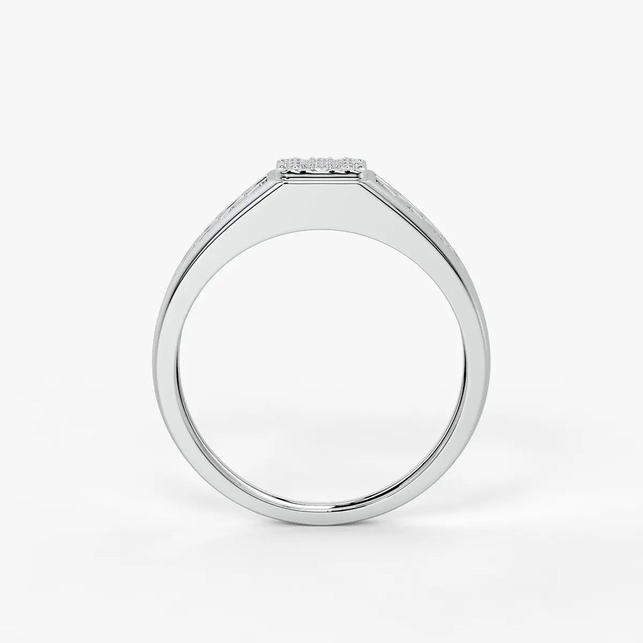 Lattice Square Statement Ring for Men