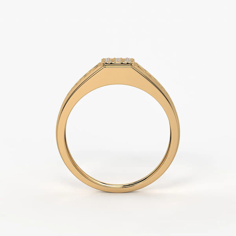Lattice Square Statement Ring for Men