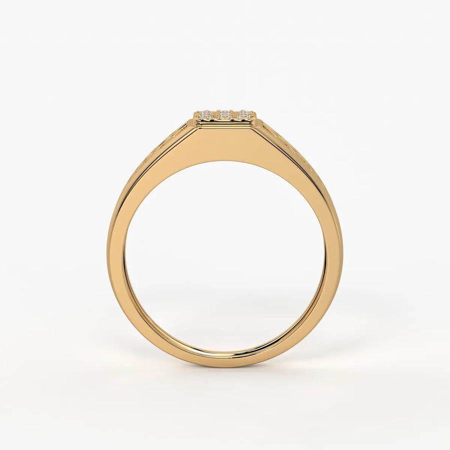 Lattice Square Statement Ring for Men