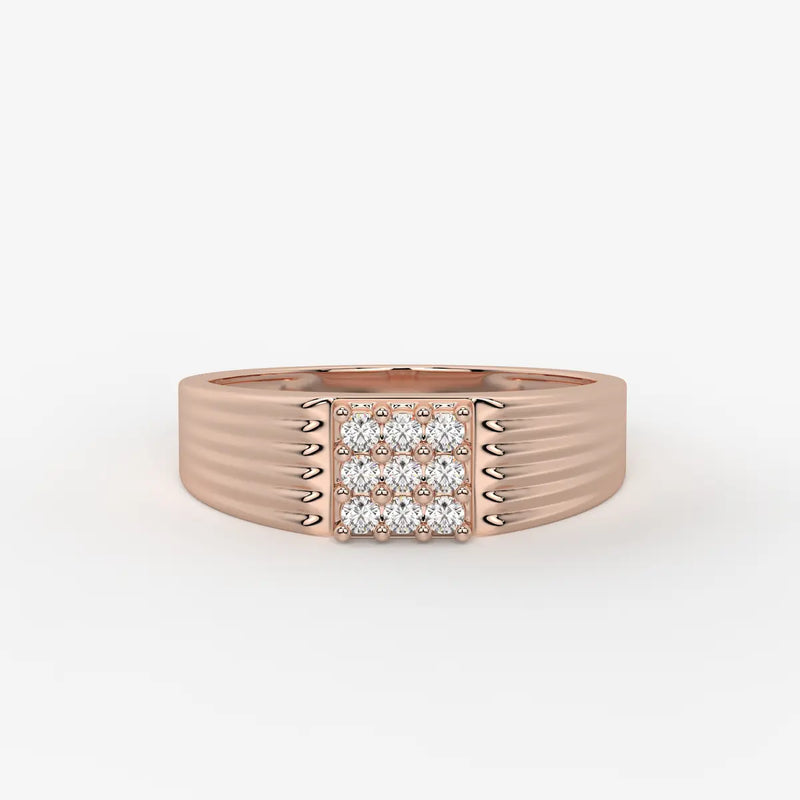 Ridge Cluster Statement Ring for Men