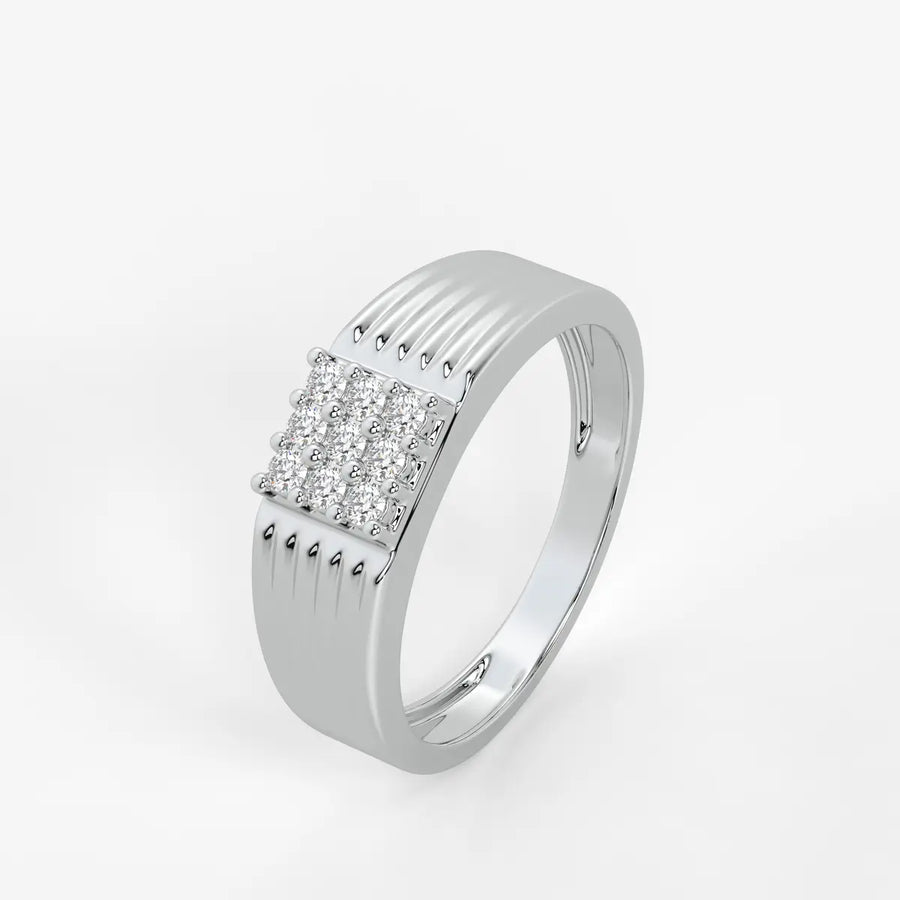 Ridge Cluster Statement Ring for Men