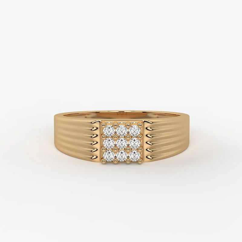 Ridge Cluster Statement Ring for Men