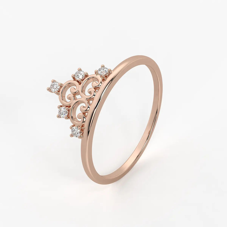 Crown Scroll Classic Ladies Ring
