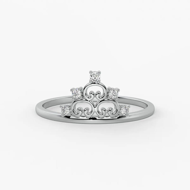 Crown Scroll Classic Ladies Ring