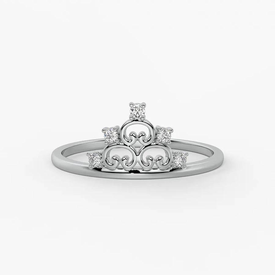 Crown Scroll Classic Ladies Ring