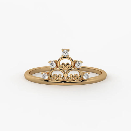 Crown Scroll Classic Ladies Ring