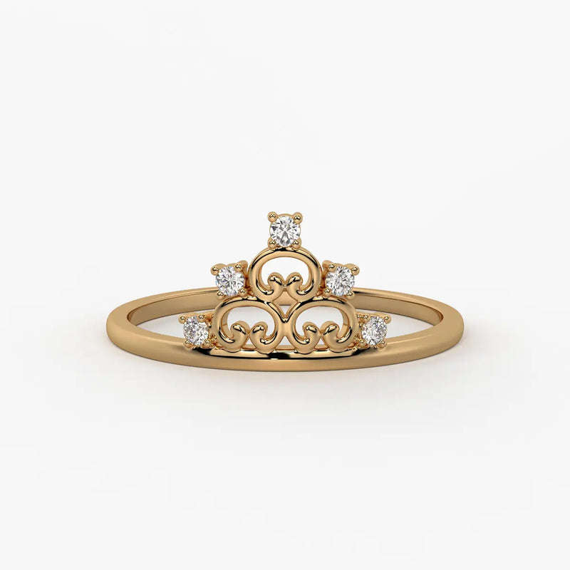 Crown Scroll Classic Ladies Ring
