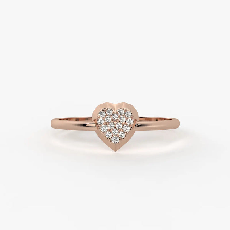 Puffed Heart Classic Ladies Ring