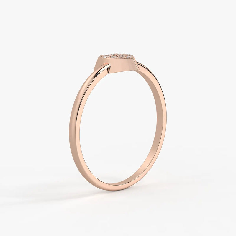 Puffed Heart Classic Ladies Ring