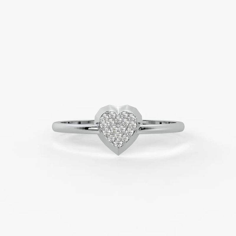 Puffed Heart Classic Ladies Ring