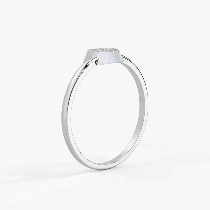 Puffed Heart Classic Ladies Ring