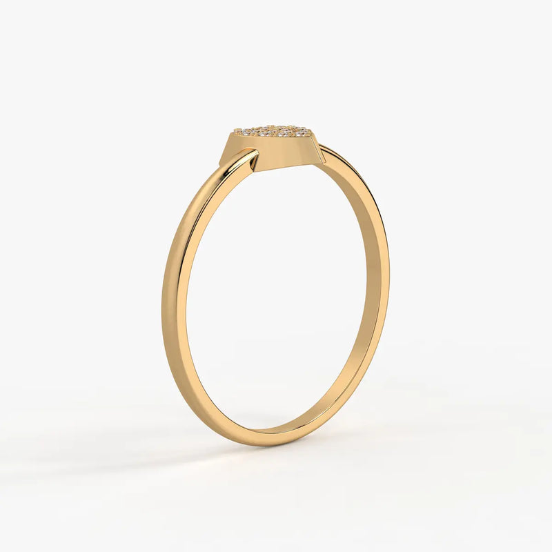 Puffed Heart Classic Ladies Ring