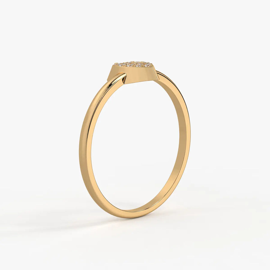 Puffed Heart Classic Ladies Ring